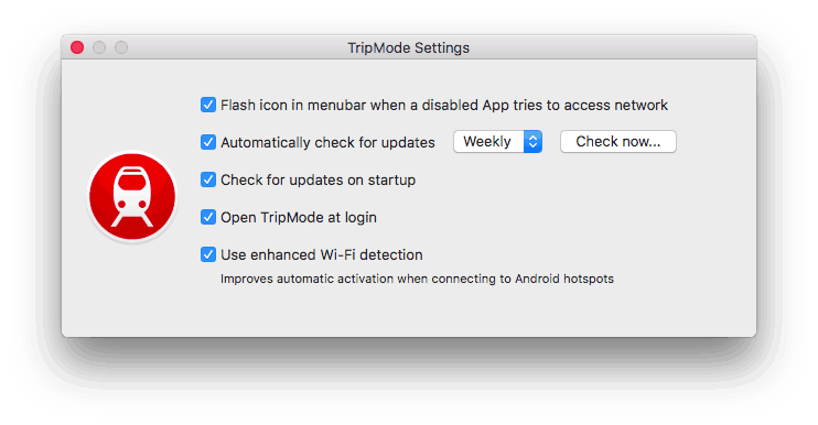 TripMode Settings
